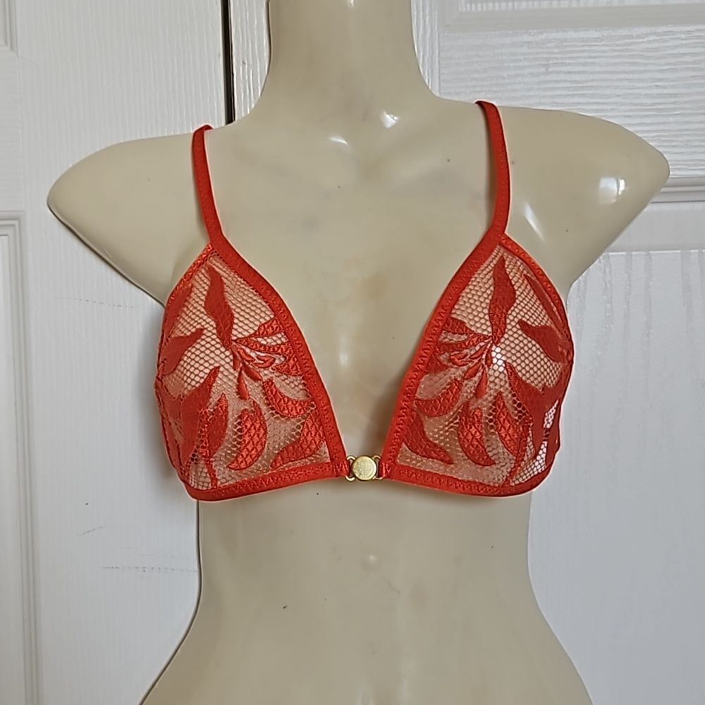 HOST PICK Free People Lace Bralette Racer Back Bra Henna Red XS
